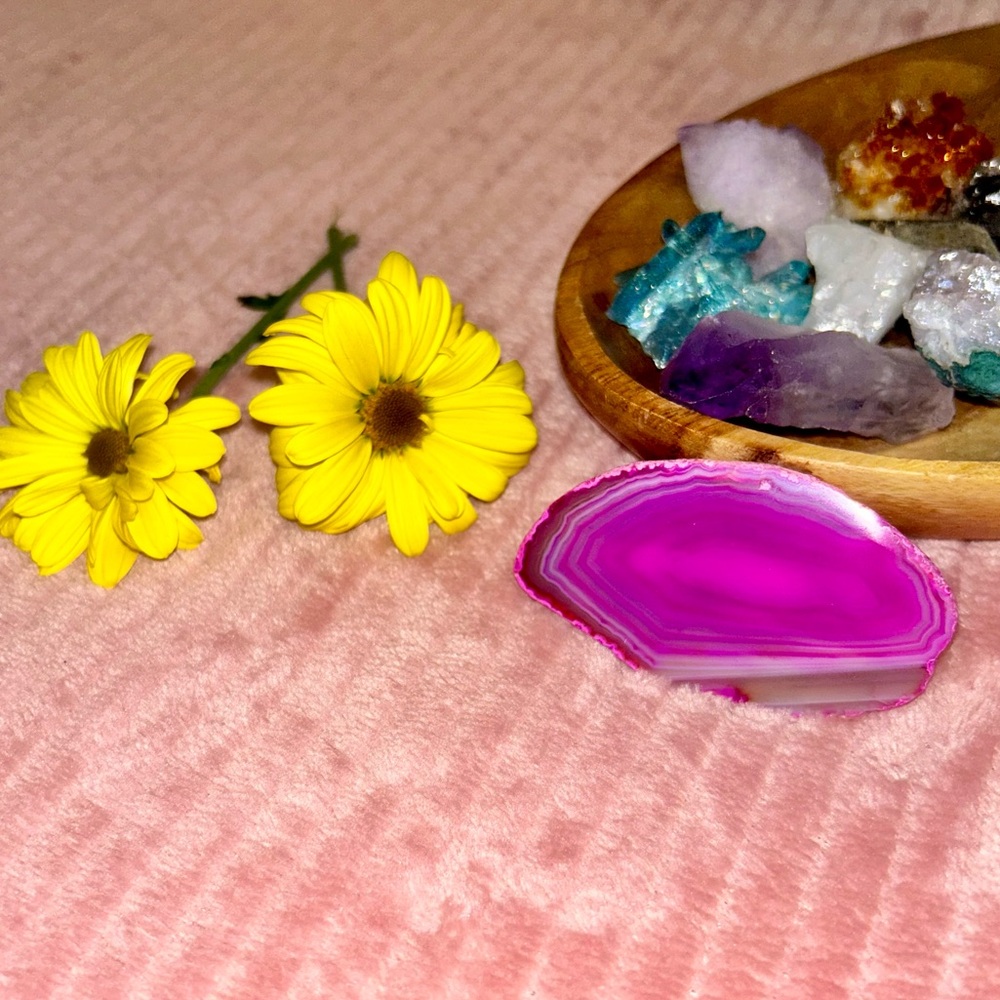 Pink Agate Slice Decorative Magnet for Kitchen, Office, etc.